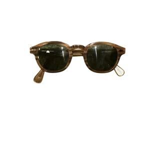 Moscot Womens Lemtosh Small Round Sunglasses Brown Plastic